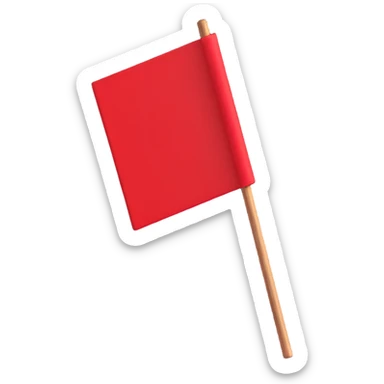 red flag on a wooden stick sticker