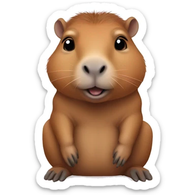 capybara baby looking more realistic and no facial expression sticker