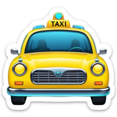 a neon taxi driving in a neon citya neon taxi driving in a neon city sticker