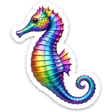 A seahorse that is rainbow sticker