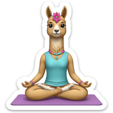 llama doing yoga sticker
