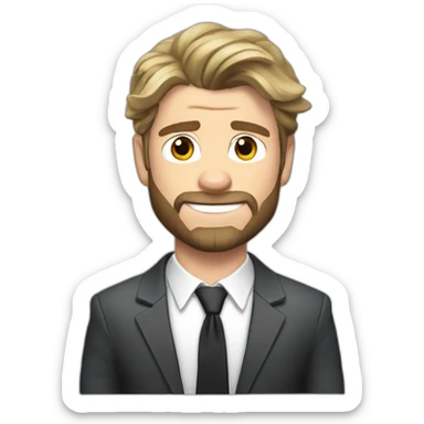 chris-hemsworth cartoon wearing suit sticker