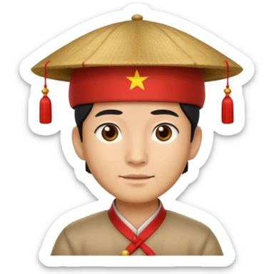 chinese male in 1800s, with chinese hat sticker