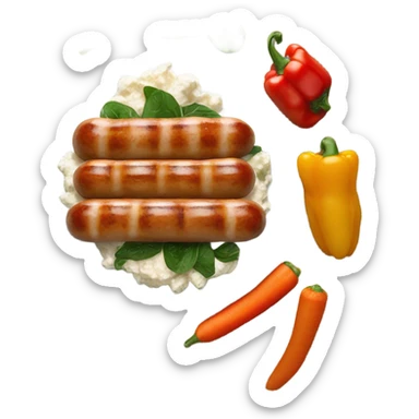 chicken sausage and cottage cheese with veggies sticker