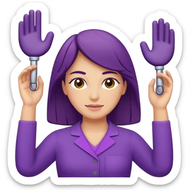 emoji de camilla de valoracion de fisioterapia color morado  sticker