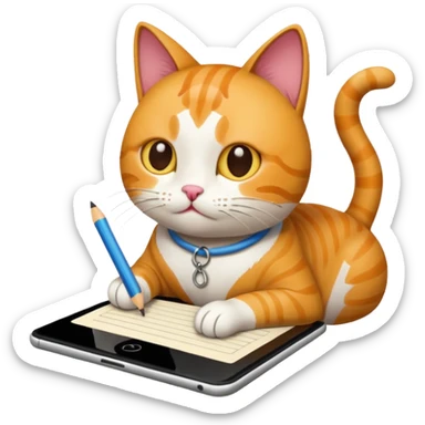 code writing cat sticker