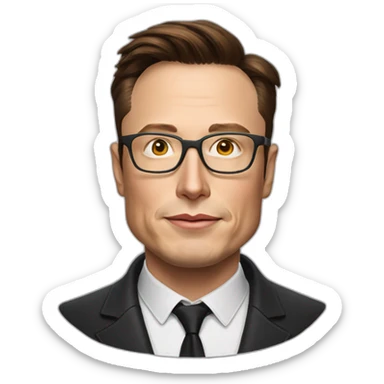 Elon musk with spectacles sticker