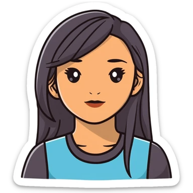 Latina girl with straight hair sticker