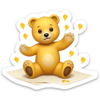 Yellow bear prints sticker