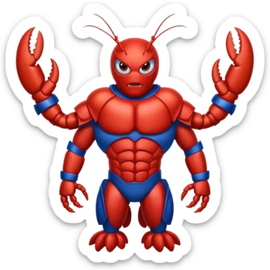a lobster dressed as a superhero 🦞 sticker