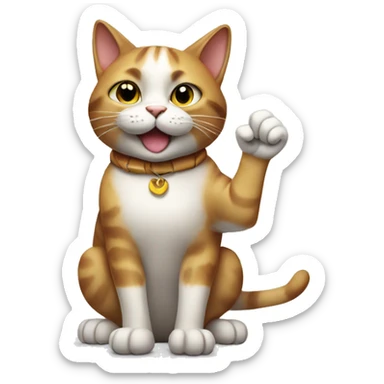 Cat making ok sign with paw sticker