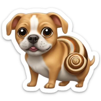 Escargot sur un chien sticker