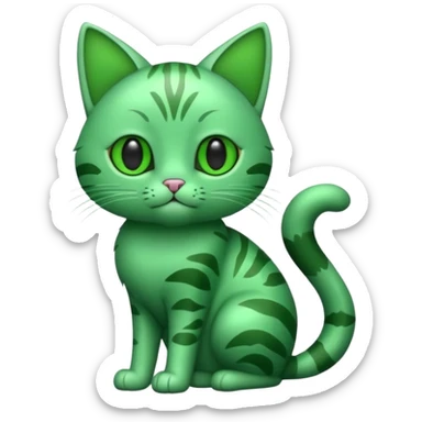 green cat full body sticker