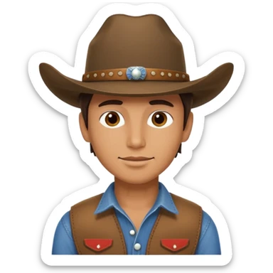 Cara de un vaquero guapo joven  sticker