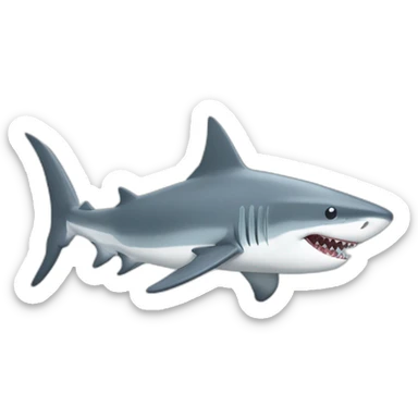 Requin qui tien une pelle sticker