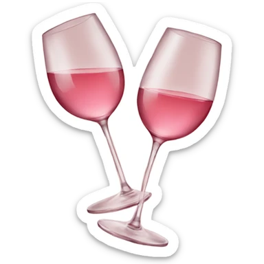 Two glasses of rose wine are clinking sticker