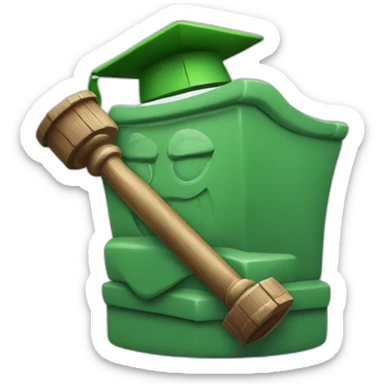 Green judge with hammer sticker