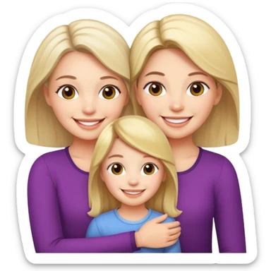A mum and her two daughters sticker