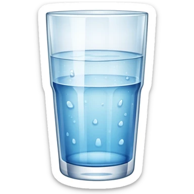drinking glass with water sticker