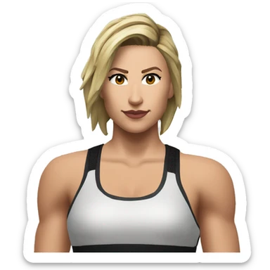 Rhea Ripley wwe super réaliste avec les cheveux noir sticker