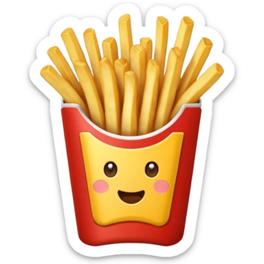 French fries without any smiley on it sticker