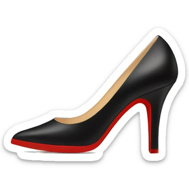 Valentina Black high heels with red bottom sticker