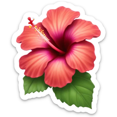 hibiscus with water droplets on it sticker