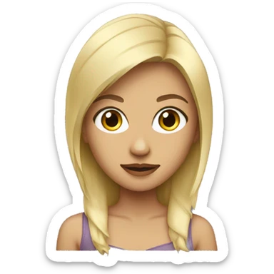 Girl with blonde wolfcut sticker