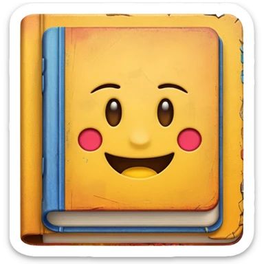 The textbook with 'Emoji' on the cover sticker