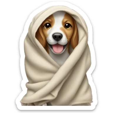 Cute dog with blanket  sticker