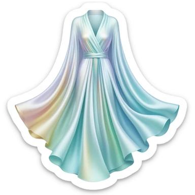 Elegant ethereal fabric-like flowing forms creating abstract clothing shape, personal style definition symbol, soft glowing essence sticker