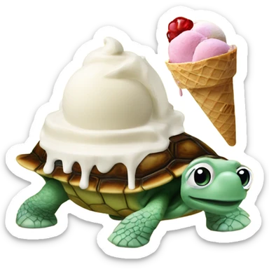 Scoop of ice cream on a turtle sticker