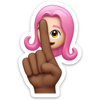 Holding up pinkie finger sticker