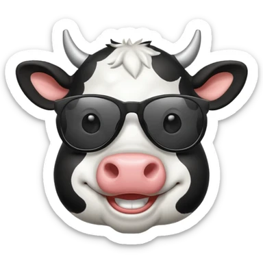 make a cow emoji wear sunglasses sticker