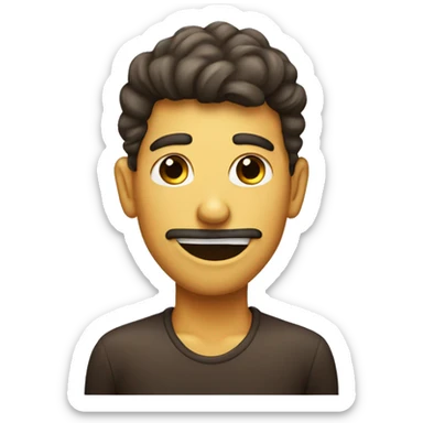 A emoji that put fingures on his lips sticker