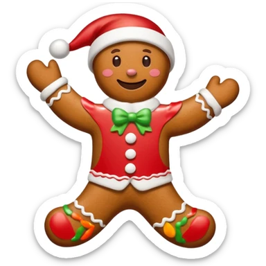 gingerbread man saying happy new year sticker