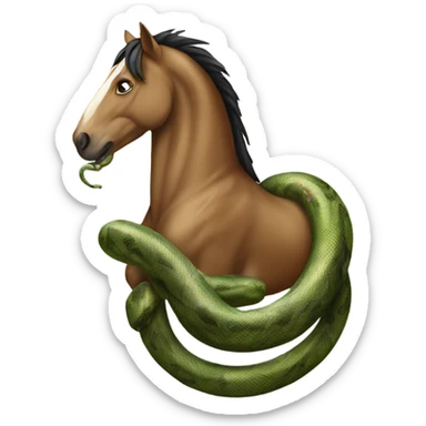 the horse is shrouded in a snake sticker