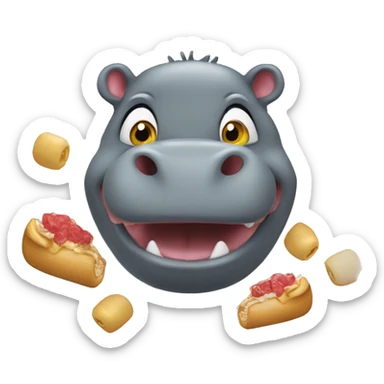 extremely hungry hungry hippo eating hungry  sticker
