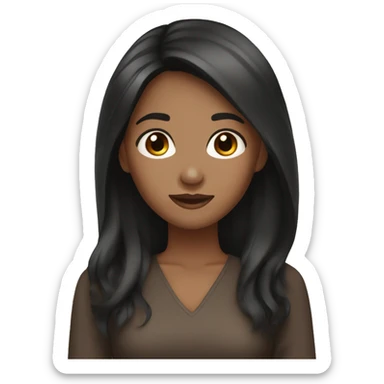 2 black women, dark hair, brown eyes, 1 asian woman, long brown hair, brown eyes sticker