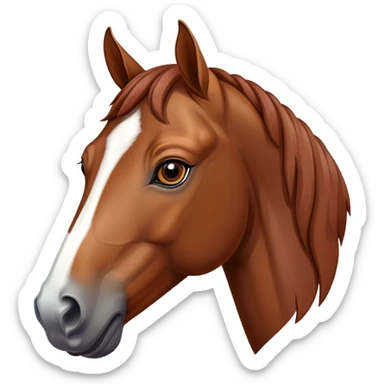 liver chestnut horse with headmark emoji sticker
