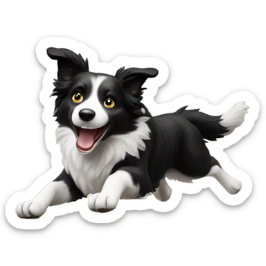 Border collie jumping over anvil sticker