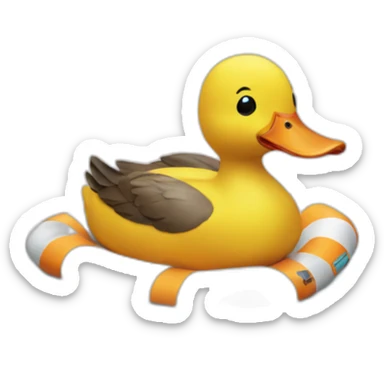 A duck with floaties sticker