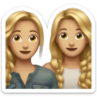 Brown and blond hair soulmate sticker
