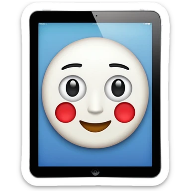 modern new iPad, minimal, flat, in the style of the Apple phone emoji sticker