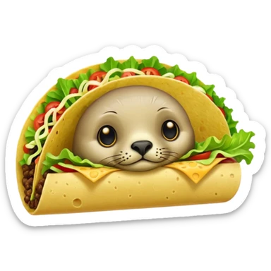 a seal as a taco  sticker