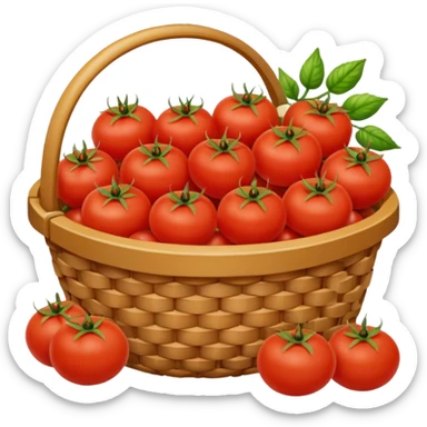 tomato and other fruits in basket and less fruits  sticker