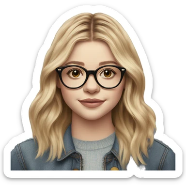 Chloe grace moretz wearing round thin glasses sticker