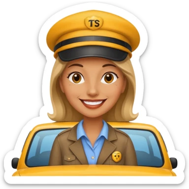 woman taxi driver sticker