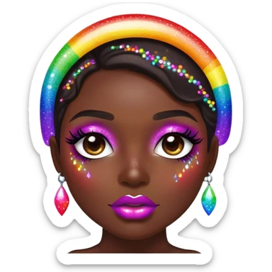 rainbow sparkles on lush lips sticker