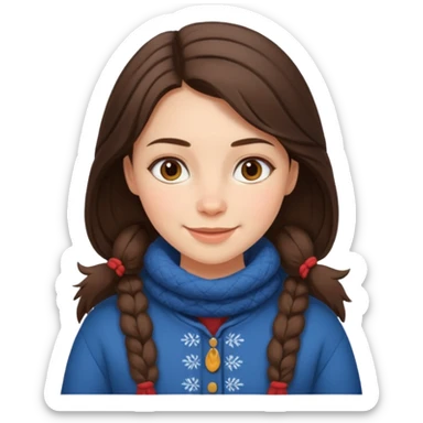 brunette scandinavian girl with scandinavian clothes sticker